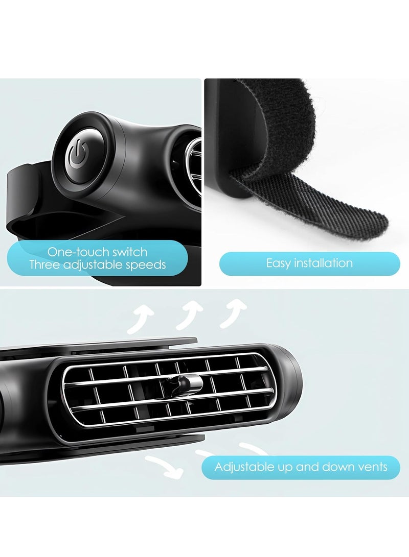 KASTWAVE Car Seat Cooling Fan, Car Fan for Kids, USB Car Headrest Fan for Front Rear Seat, Air Circulation Fan, USB Powered 3 Speeds Portable Car Cooling Fan, for All Vehicles - Image 5