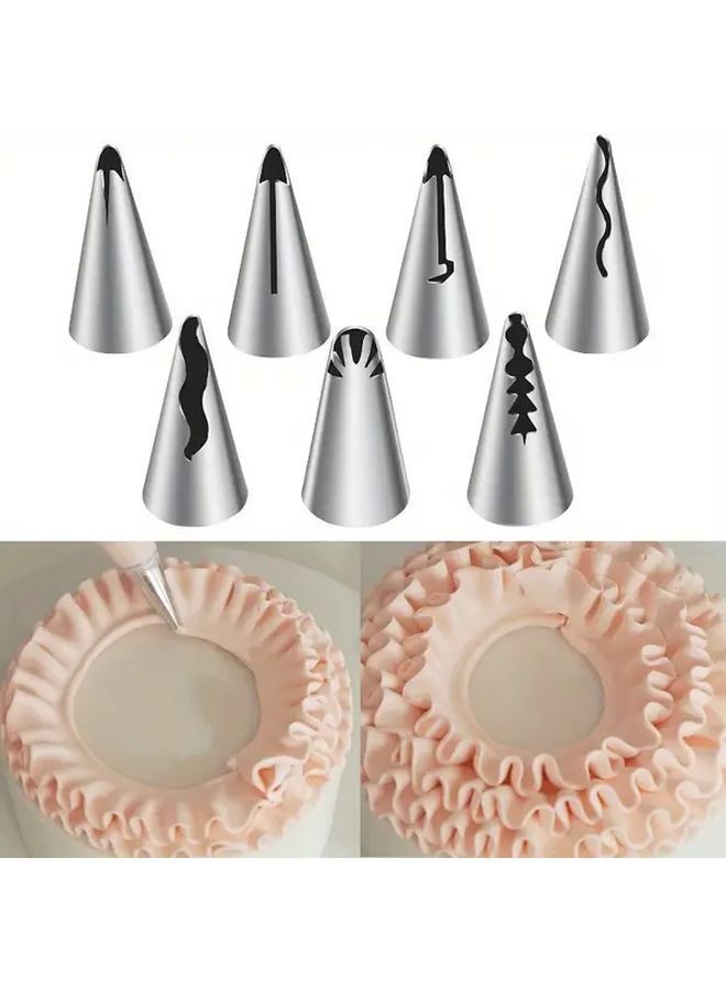 35pcs Silvery Stainless Steel Pleated Skirt Cake Decorating Nozzle Set - Image 4