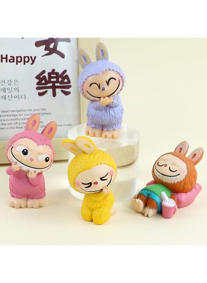 إسكدنيا لعبة لابوبو اليدوية، صندوق عشوائي يحتوي على دمى لطيفة، ماكينة دمى لابوبو، زينة يدوية للبيع بالجملة - اللون: 8 أنواع من قماش لابو (معبأة في أكياس) - Image 4