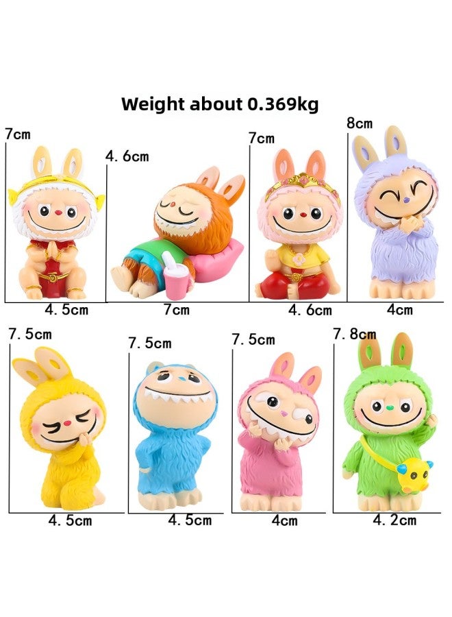 إسكدنيا لعبة لابوبو اليدوية، صندوق عشوائي يحتوي على دمى لطيفة، ماكينة دمى لابوبو، زينة يدوية للبيع بالجملة - اللون: 8 أنواع من قماش لابو (معبأة في أكياس) - Image 1