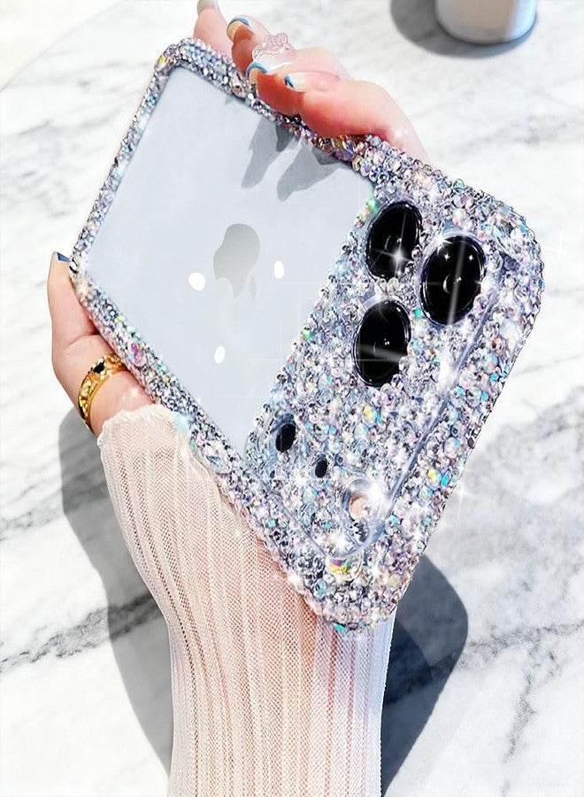 Cavdycidy جراب Cavdycidy المصمم والمتوافق مع iPhone 17 Pro Max، جراب شفاف لامع للنساء، جراب هاتف لامع لطيف مع حماية للكاميرا من أحجار الراين الماسية المتلألئة، غطاء صلب كريستالي مضاد للسقوط للفتيات - Image 1