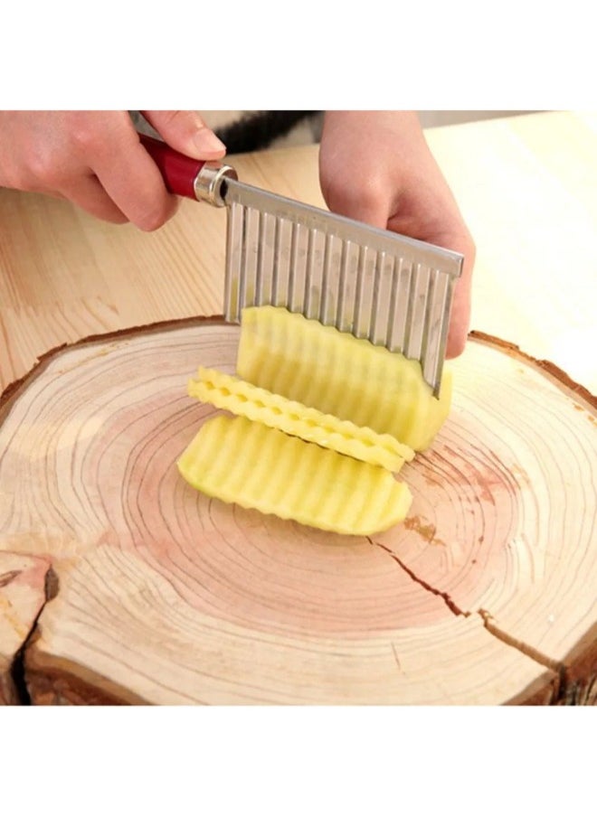 Generic - Get a high-quality pickle and potato knife, perfect for easily and precisely slicing pickles, potatoes, and vegetables.  Designed for smooth and even cuts, making food preparation faster and more professional. Features an ergonomic handle for easy control and use, ideal for home kitchens and restaurants. Made from durable, high-quality materials for long-lasting performance and efficient slicing. A must-have tool for cooking enthusiasts who want perfect cuts with ease! - Image 1