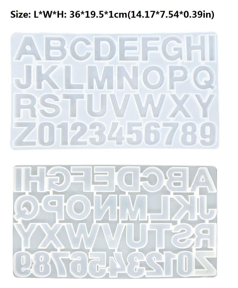 SUNKOOL Reversed Silicone Number Alphabet Resin Molds,Letter Molds for Resin Casting,Letter Jewelry Making DIY Craft Casting for Keychains and Pendants - Image 2