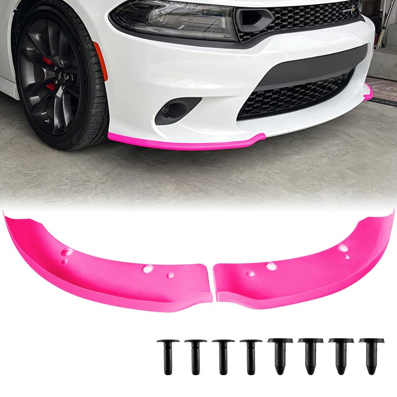 TENGBASE Front Bumper Lip Splitter Protector, Dodge Front Splitter Dedicated to 2015-2023 Dodge Charger SRT 392/Scat Pack/RT Scat Pack 2019-2023 Charger GT/RT (Pink) - Image 1