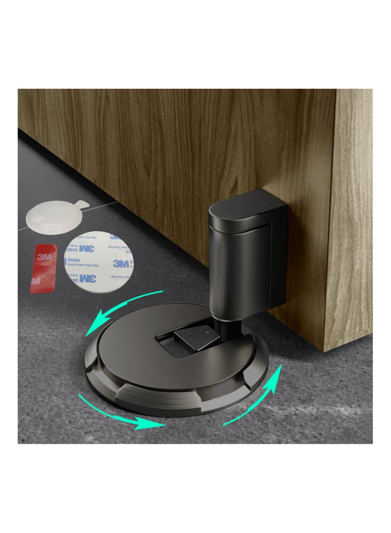 Mechanical Floor Door Stopper Heavy Duty Door Stop for Bottom of Door Strongest Windproof Door Holder to Keep Door Open Catch Nail Free or Screws No Magnetic Doorstop - Image 1