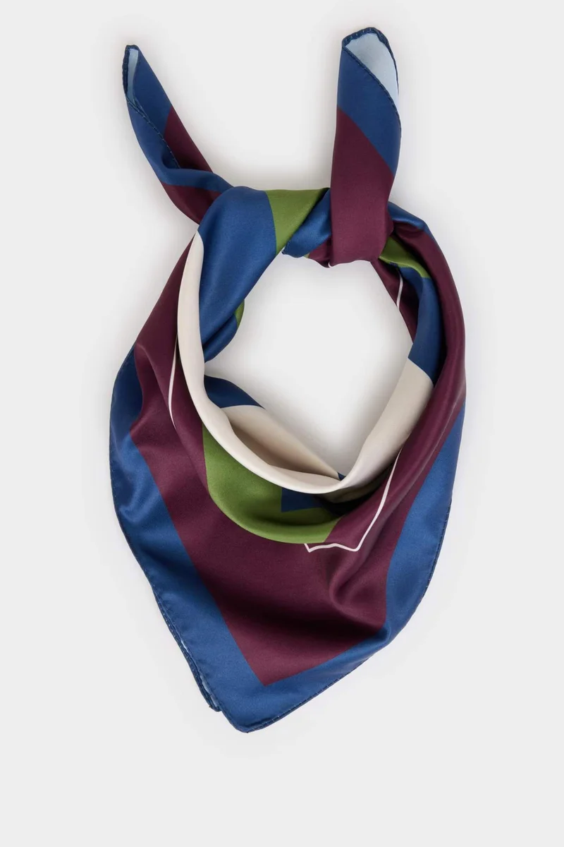 ديفاكتو Woman Striped Satin Foulard