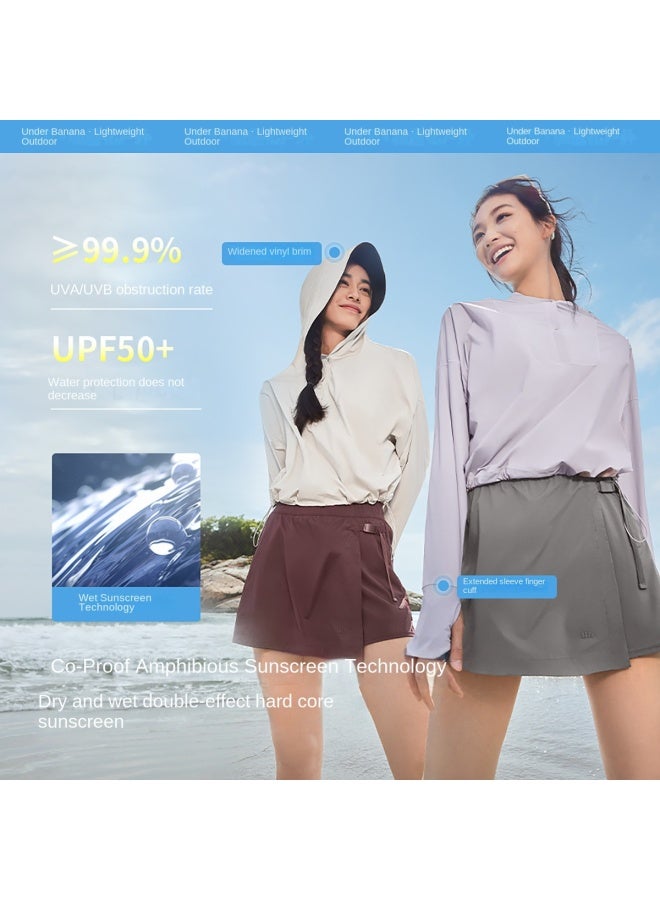 سمر 【أساسي صيفي】ملابس طاردة للماء واقية من الشمس، ملابس تنقل سريعة الجفاف للربيع والصيف، بناطيل تنورة شاطئية للعطلات للعب في الماء - Image 4