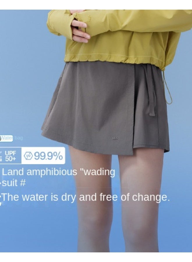 سمر 【أساسي صيفي】ملابس طاردة للماء واقية من الشمس، ملابس تنقل سريعة الجفاف للربيع والصيف، بناطيل تنورة شاطئية للعطلات للعب في الماء - Image 1