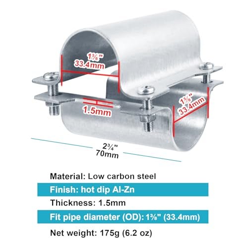 OTTFF 10 Set 1-3/8" Greenhouse Cross Grid Connector, Pipe Clamps for Chain Link Fence - Image 2