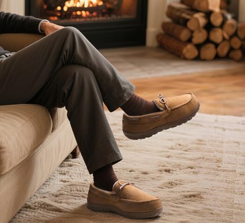 MIXIN Mens Slippers Indoor Outdoor Memory Foam House Shoes Anti-Slip Moccasins Slippers for Men - Image 2