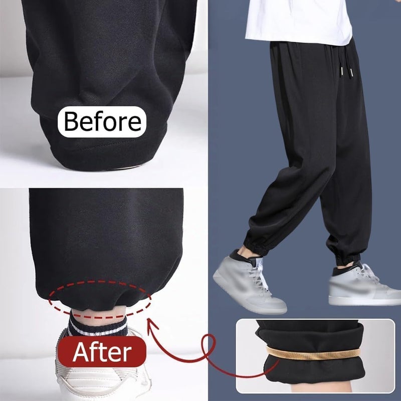 YelaJoy 4 Pcs Pants Hemming Holders, Stretchy Metal Trousers Edge Strips，Quick Adjustment, Elastic Armbands, for Pants, Sleeves, Garters, Wide Leg Trousers, Easy Fix - Image 2
