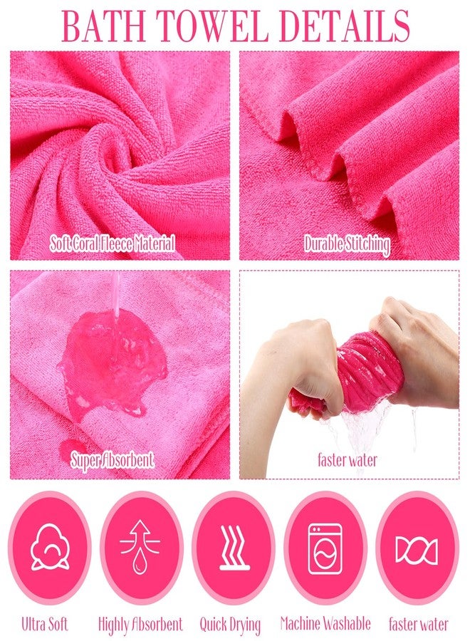 FillTouch 12 Pcs Foot Spa Kit for Girls Kids 12. 5 x 12. 5 x 8. 3 Inch Foot Care Bath and 12 x 28 Inch Hand Towels Washbasin Salon Towels for Spa Sleepover Party Supplies(Rose Red) - Image 3