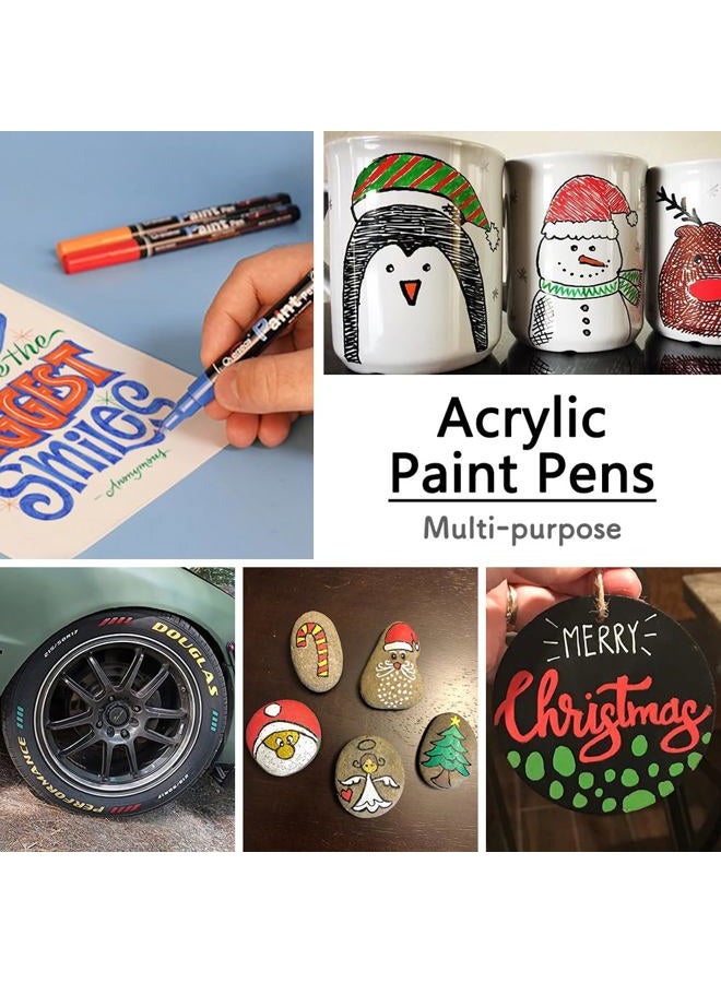 Overseas Gold Acrylic Paint Pens 2 Pack, 0.7mm Extra Fine Tip Permanent Markers, Water-Based, Waterproof, Non Toxic Paint Markers for Wood, Metal, Rock, Plastic, Glass, Canvas, Fabric, Plastic - Image 3
