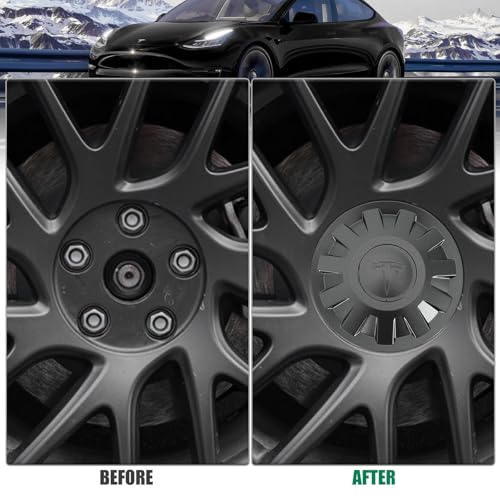 ROCCS 4 Pack Wheel Center Cap for Model 3 2024 Highland Wheel Hub Cover Wheel Center Cap Kit Model 3 Center Replacement Exterior Accessories,Matte Black - Image 3