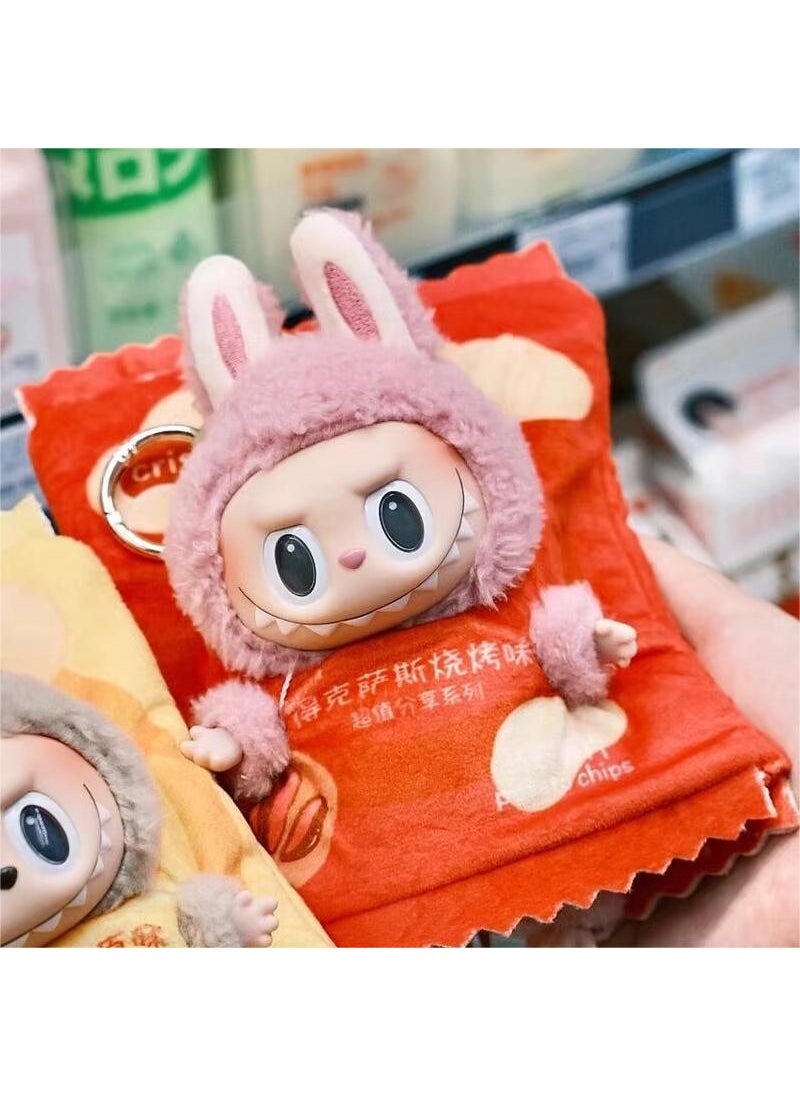 Labubu Toy Blind Box Macaron Outfit 15cm Red BBQ (without baby) 