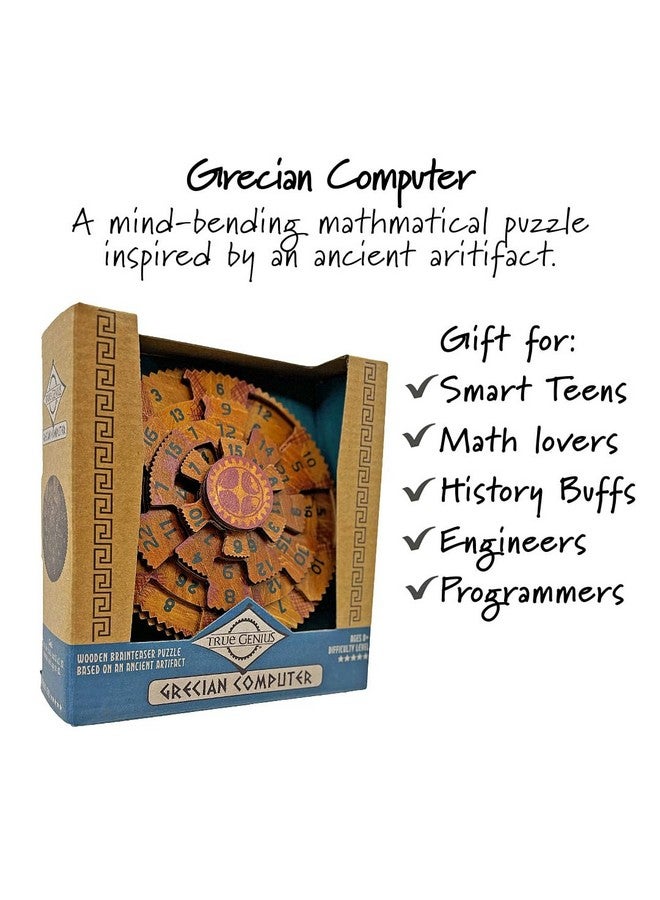 Project Genius Grecian Computer Mechanical Math Puzzle, Wooden Brainteaser Gift For History Buffs And Smart Kids, Teens, And Adults True Genius Series Inspired By The Ancient Antikythera Mechanism - Image 5