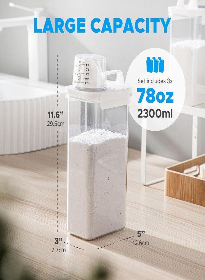 VUNDO [3 Pack] Liquid Laundry Detergent Dispenser For Laundry Room Organization And Storage, 78oz Large Capacity Laundry Soap Containers With 12 Removable Labels, BPA Free & PET Plastic Clear - Image 2
