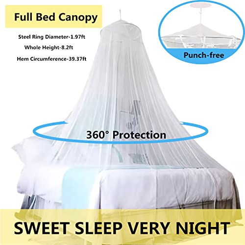 Eimilaly Bed Canopy Mosquito Net, Bed Canopy for Girls Room Decor - Insect Protection Hanging Canopy for Adults, Babies, Outdoor Camping, Pink/Single Door - Image 4
