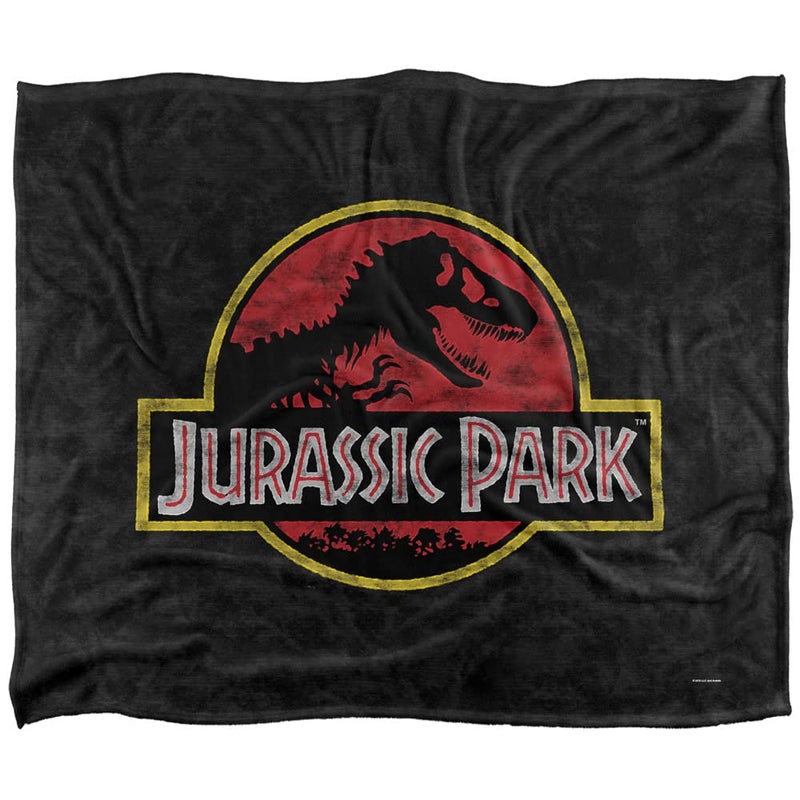Trevco Jurassic Park Classic Logo Officially Licensed Silky Touch Super Soft Throw Blanket 50"" x 60""  - Image 2