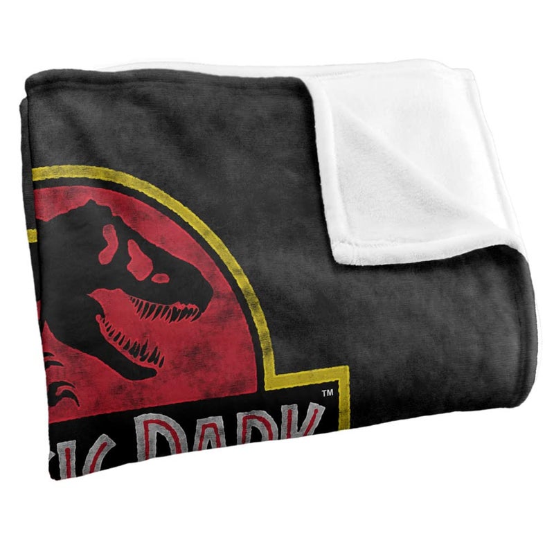 Trevco Jurassic Park Classic Logo Officially Licensed Silky Touch Super Soft Throw Blanket 50"" x 60""  - Image 3