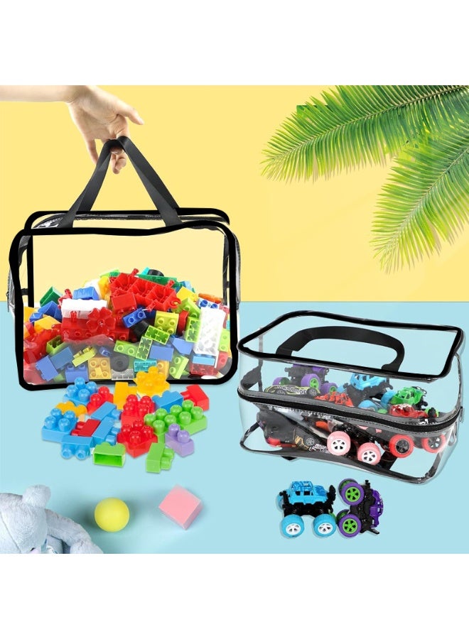 jaexest 8 Packs Colorful PVC Toy Storage Bags – Waterproof Zippered Organizer Bags for Building Blocks, Puzzle Pieces, Stationery & Kids' Toys – Multipurpose Clear Travel Bags - Image 5