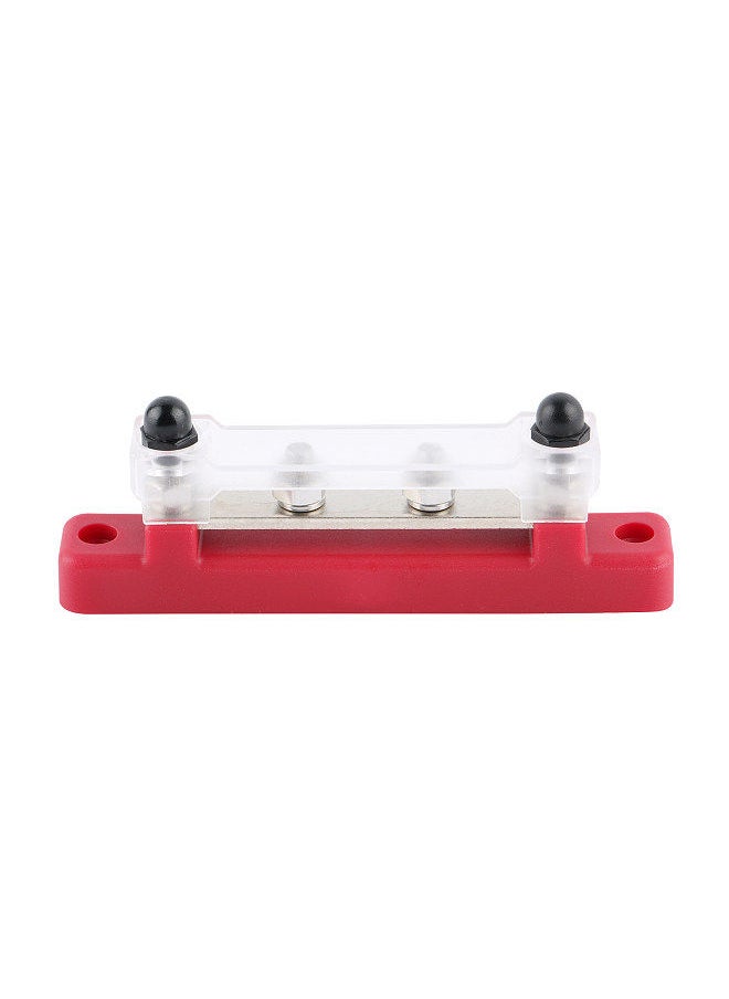 Bus Bar M6*4 Single-row Nylon Base BusBar Block with Cover Ground Power Distribution Red for Car  Boat Marine Caravan RV