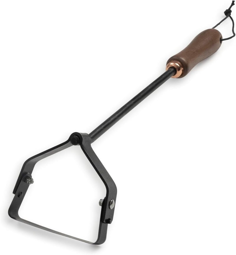 BareBones Stirrup Hand Hoe - Ergonomic Walnut Handle with Stainless Steel Blade - Image 2