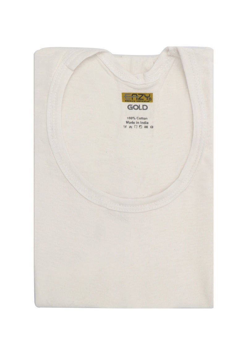 Eazy - EAZY Boys Cotton Undershirt Round Neck Vest T-Shirt Innerwear White 75cm (13-14 Yrs.) Pack of 3 - Image 1