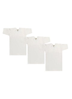 EAZY Boys Cotton Undershirt Round Neck Vest T-Shirt Innerwear White 75cm (13-14 Yrs.) Pack of 3