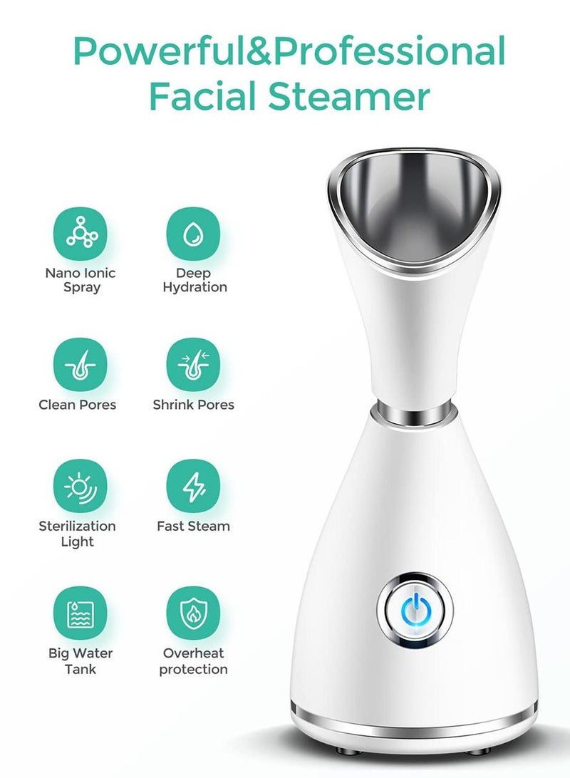 كابتن تيك بخار نانو للوجه ، جهاز ترطيب منزلي ، أدوات العناية الشخصية بالبشرة ، أبيض 11x17x17.5سم - Image 2