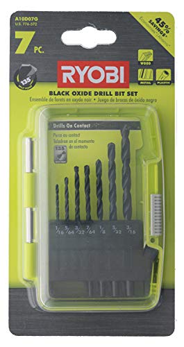 Ryobi A10D07G Black Oxide Drill Bit Set, 7 Pcs - Image 1