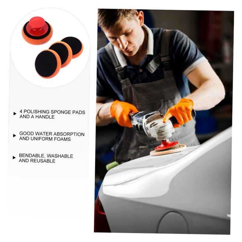 Car Polishing Sponge Pad Set With Handle For Waxing Buffing Boats Furniture - Image 3