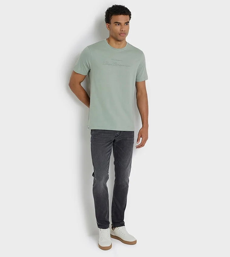 Ben Sherman  Ben Sherman Men's Crew Neck Short Sleeve Embroidered T-Shirt for Men | Best Price UAE