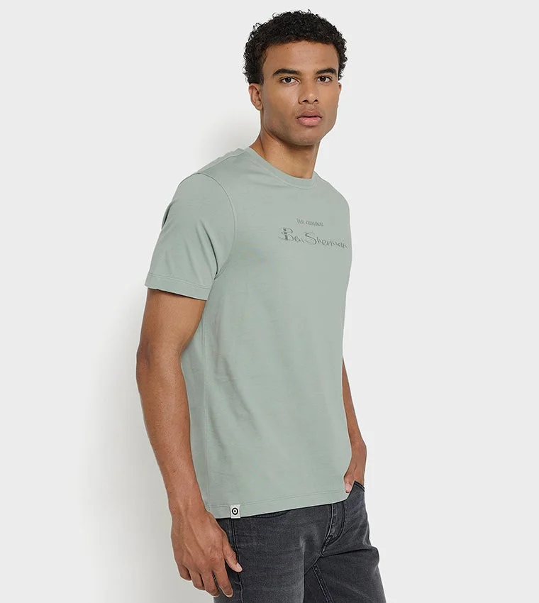 Ben Sherman  Ben Sherman Men's Crew Neck Short Sleeve Embroidered T-Shirt for Men | Best Price UAE