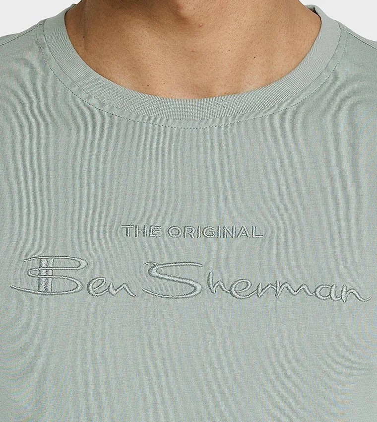 Ben Sherman  Ben Sherman Men's Crew Neck Short Sleeve Embroidered T-Shirt for Men | Best Price UAE