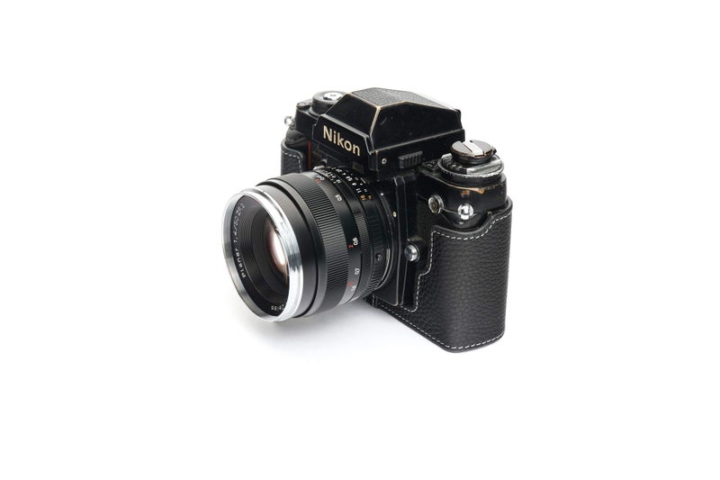 BolinUS Nikon F3 Case, BolinUS Handmade Genuine Real Leather Half Camera Case Bag Cover for Nikon F3 F3HP F3AF F3T Camera with Hand Strap (Black) - Image 3