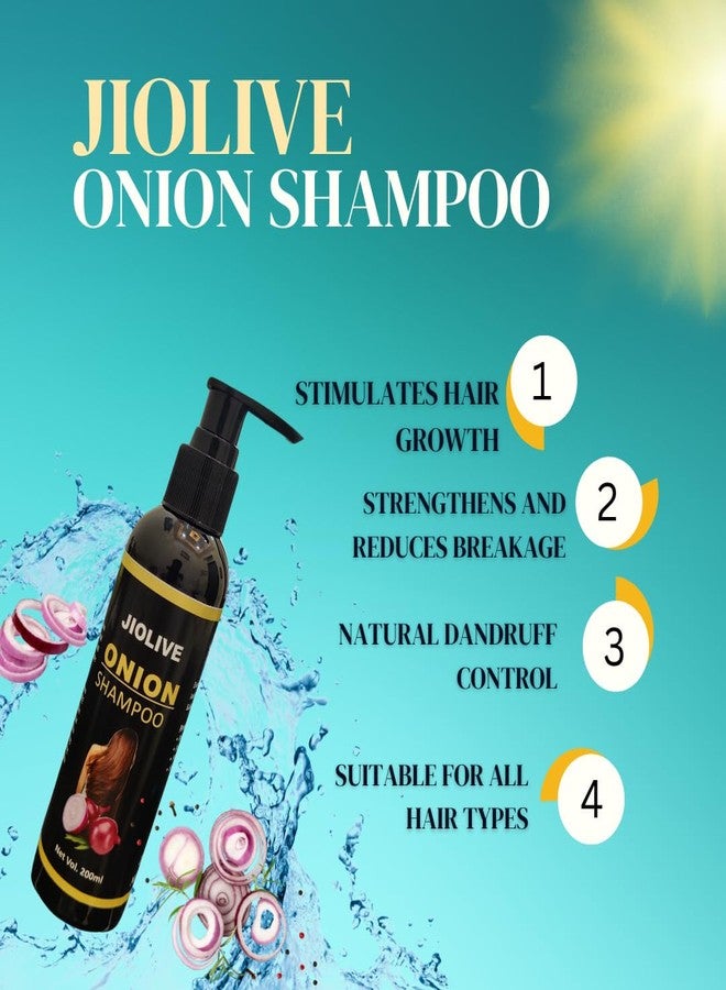 JIOLIVE Homemade Onion shampoo for Men and Women - Natural Hair Care for Strong and Beautiful Tresses | Onion Shampoo for Hair Growth & Hair Fall Control - 200ML - Image 3