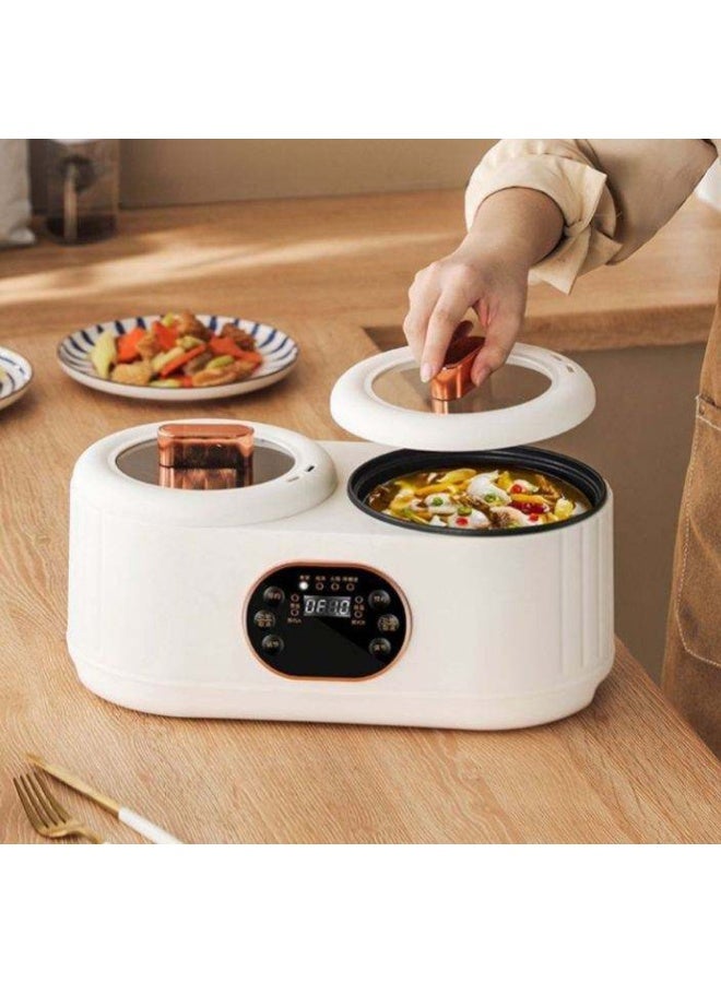 Denx Dual-Pot Digital Heating Unit with Smart Temperature Control & Transparent Lids – Compact Professional Melting & Warming Appliance - Image 3