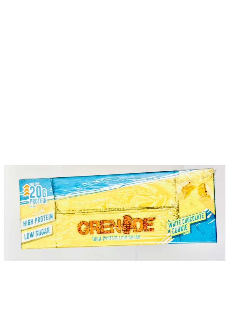 جريناد لوح كوكيز الشوكولاتة البيضاء عالي البروتين ومنخفض السكر، عبوة من 12 قطعة، 60 جرام - Image 2