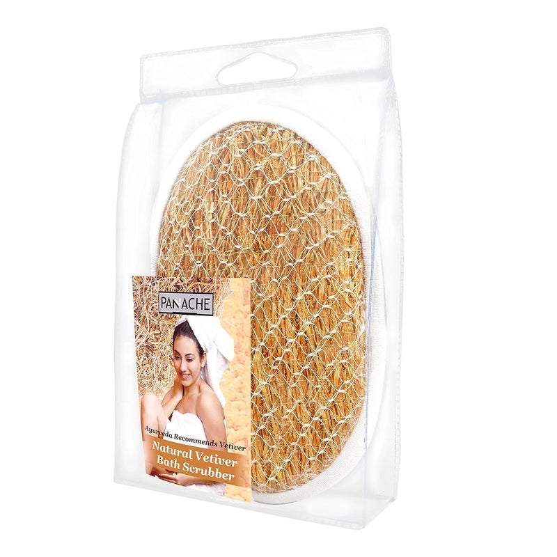 PANACHE Natural Vetiver Bath Scrubber Ayurveda recommends VetiverKhus Beauty Bath Shower Bathing Accessories Loofahs - Image 2