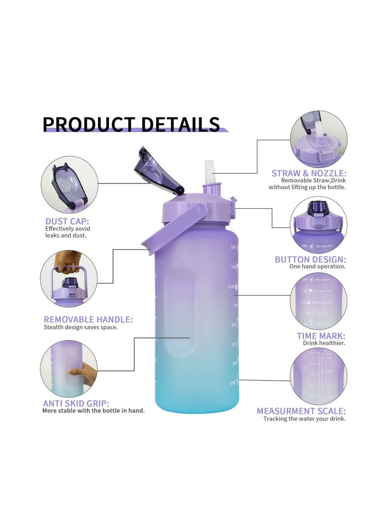 Cool Baby COOLBABY 2l Purple Water Bottle With Straw And Handle  - Image 2