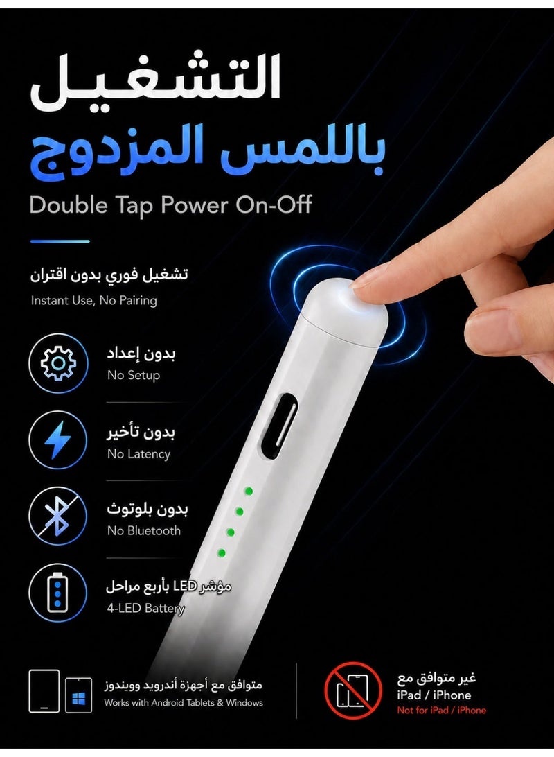 زابلين  قلم لمس عالمي، متوافق مع أجهزة التابلت التي تعمل بنظامي التشغيل أندرويد وويندوز، ويدعم علامات تجارية مثل هواوي وهونر وشاومي ولينوفو (غير متوافق مع أجهزة آيباد/آيفون/سامسونج). - Image 4