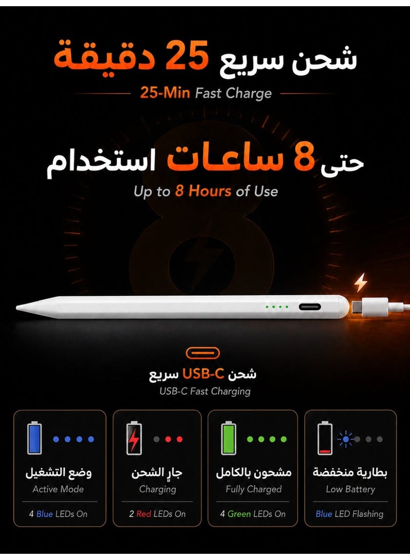 زابلين  قلم لمس عالمي، متوافق مع أجهزة التابلت التي تعمل بنظامي التشغيل أندرويد وويندوز، ويدعم علامات تجارية مثل هواوي وهونر وشاومي ولينوفو (غير متوافق مع أجهزة آيباد/آيفون/سامسونج). - Image 3