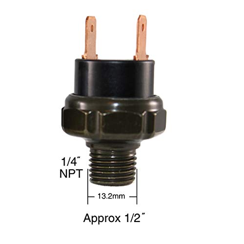 COMPSTUDIO 90-120 PSI Air Pressure Switch Tank Mount Type Thread 1/4" NPT 12V/24V for Train/Air Horn 1/4inch Black - Image 3