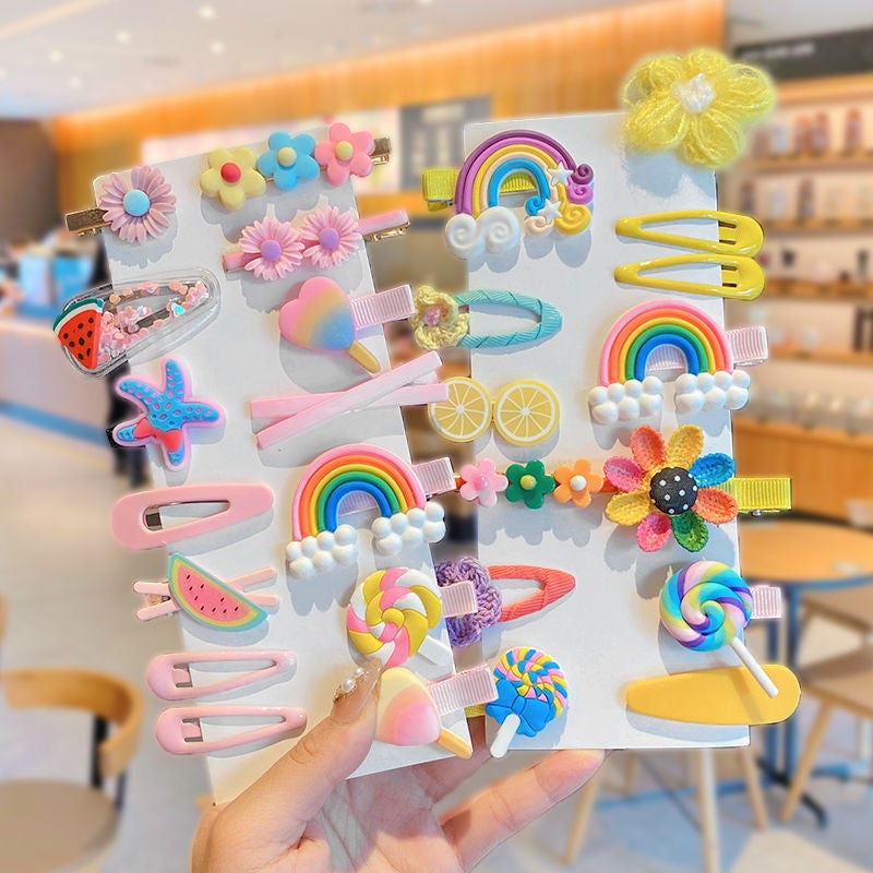 28 PCS Baby Girls Hair Clips, Colourful & Cute Hair Accessories | Multicolour - Image 1