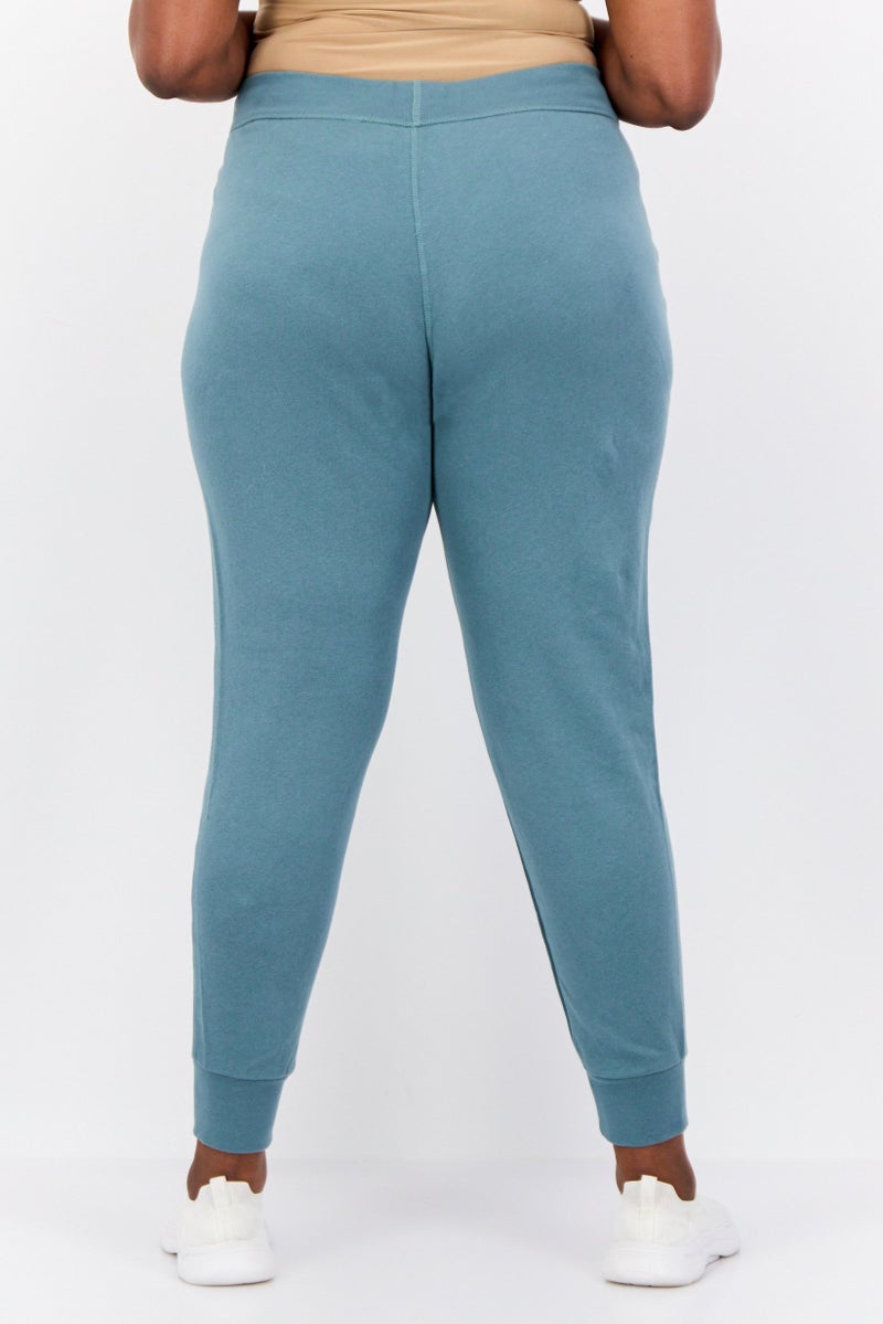 Adidas Women Plus Size Outdoor Jogger Pants, Sage Blue  - Image 3