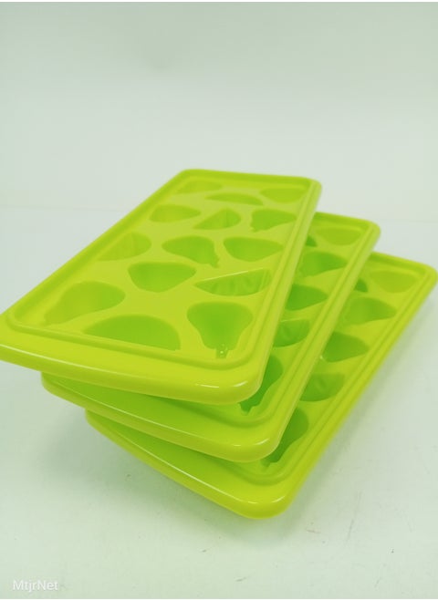 3 Piece Ice Cubes Trays Mold -14 Large Size Cubes - Random Color