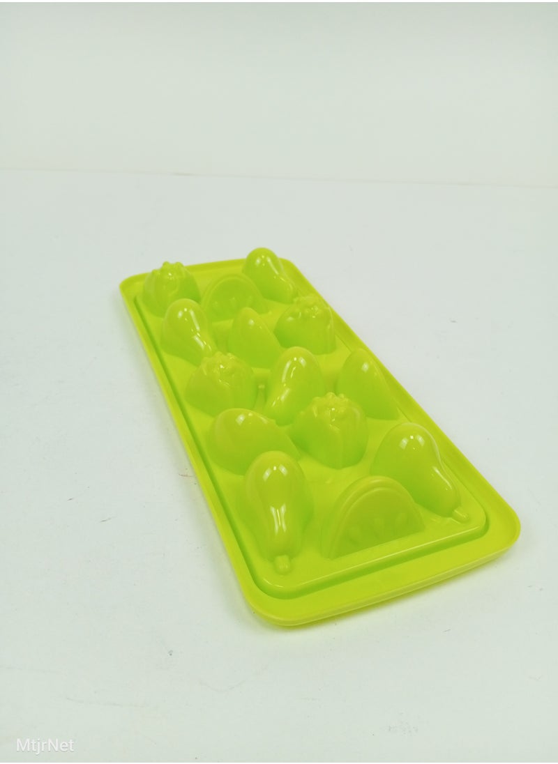 MtjrNet - 3 Piece Ice Cubes Trays Mold -14 Large Size Cubes - Random Color - Image 1