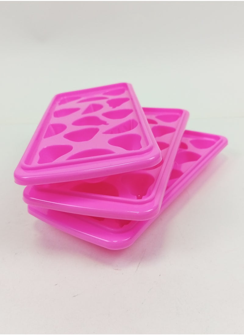 MtjrNet - 3 Piece Ice Cubes Trays Mold -14 Large Size Cubes - Random Color - Image 1