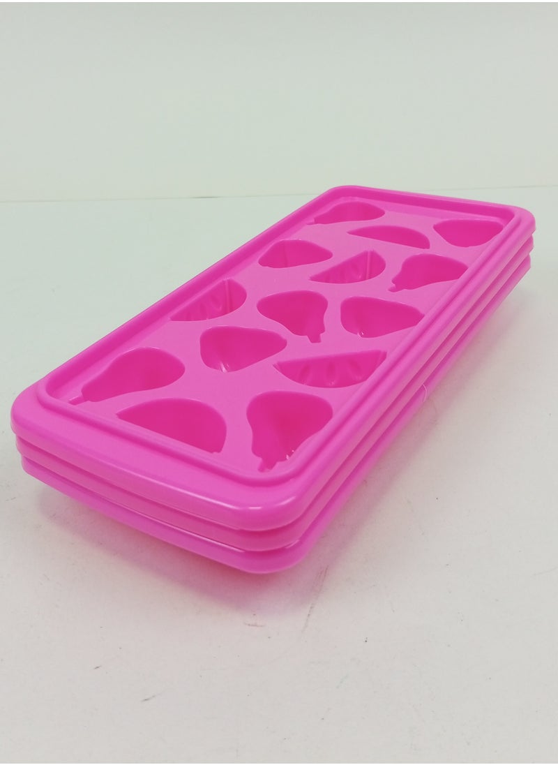 MtjrNet - 3 Piece Ice Cubes Trays Mold -14 Large Size Cubes - Random Color - Image 1